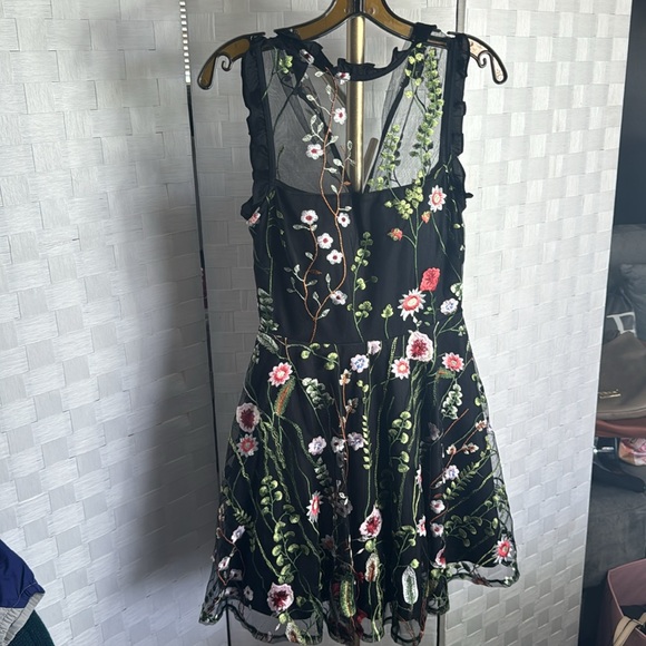 City Studio 🌟Embroidered Floral Sheer Dress - Picture 4 of 9